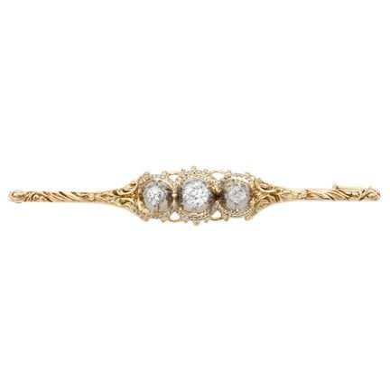 Brosche mit Altschliffdiamanten  zus. ca. 0,55 ct,