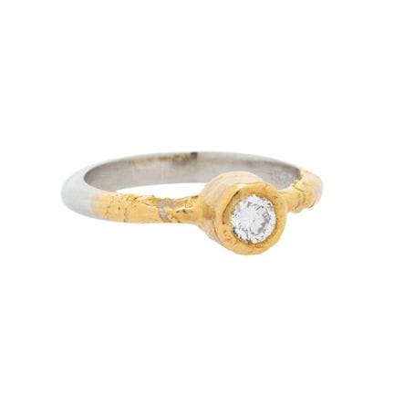 Solitärring mit Brillant von ca. 0,2 ct,  gute Far