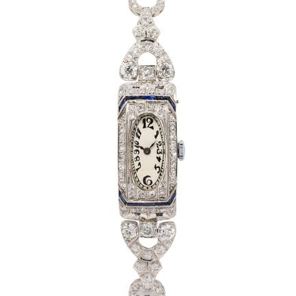 Orologio da polso Art Déco con diamanti per un tot