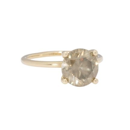 Solitärring mit Brillant von 3,57 ct,  fancyfarben