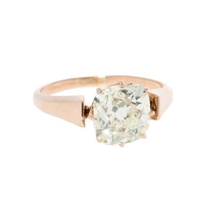 Anello solitario con diamante a taglio antico di c