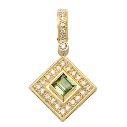 Ciondolo con peridoto e brillanti,  per un totale 