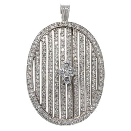 Broschanhänger mit Brillanten  zus. ca. 4,1 ct, gu