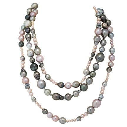Set GELLNER composto da 2 collane di perle, costit