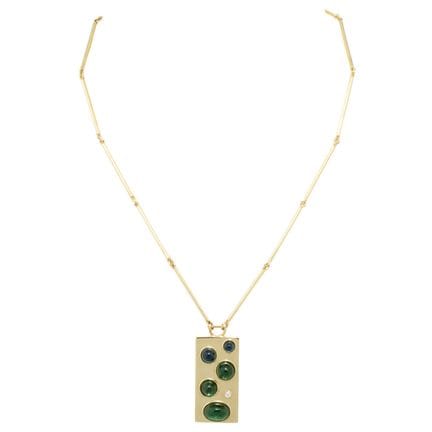 Collana con tormaline e diamante,  circa 0,03 ct, 