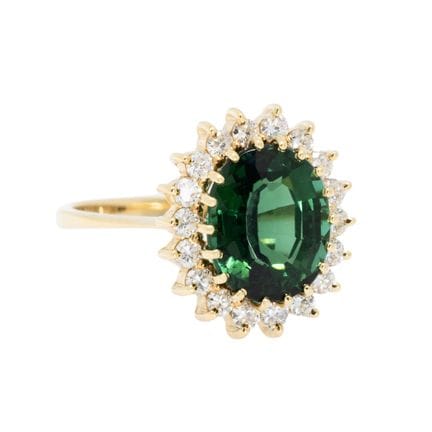 Anello H.STERN con tormalina verde e brillanti  pe