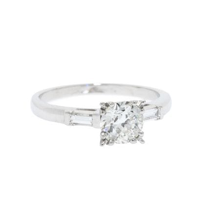 Anello solitario con diamante a taglio antico di c