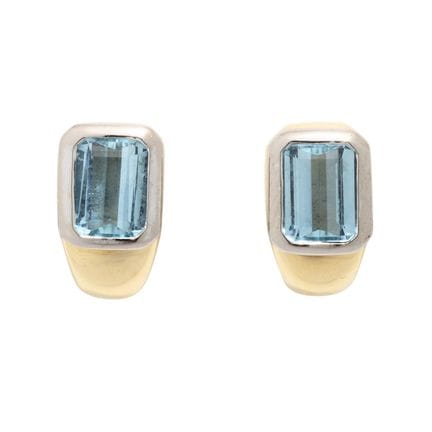 Orecchini a bottone H.STERN con acquamarine  a tag