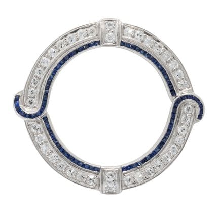 Brosche mit Diamanten  im Achtkant- und Brillantsc