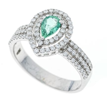 Bague émeraude et brillants WG 585/000, sertie d'u