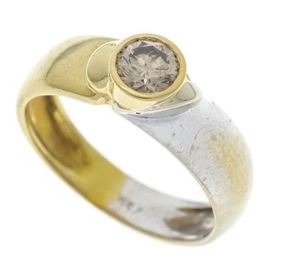 Two-tone solitaire diamond ring, GG/WG 750/000, wi
