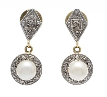 Boucles d'oreilles à perles GG/WG 750/000 avec 2 p
