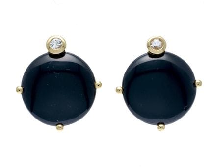Pendientes de ónix y brillantes GG 585/000 con 2 l