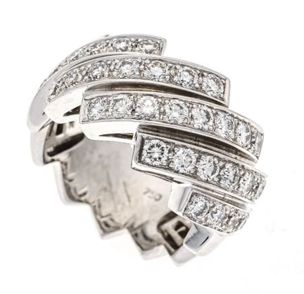 WG 750/000 diamond ring with 36 brilliant-cut diam