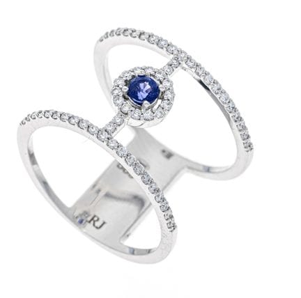 Bague en saphir et brillants WG 585/000, sertie d'