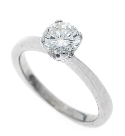 Anillo solitario con diamante brillante, WG 750/00