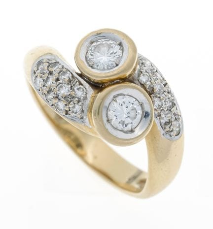 Bague moderne « Toi et Moi » en or GG/WG 585/000, 