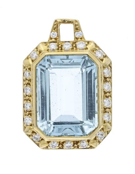 Aquamarine Brilliant Pendant GG 585/000, unmounted