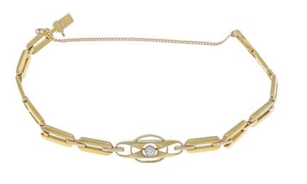 Bracelet Art déco, vers 1920, poinçon 585/000, orn