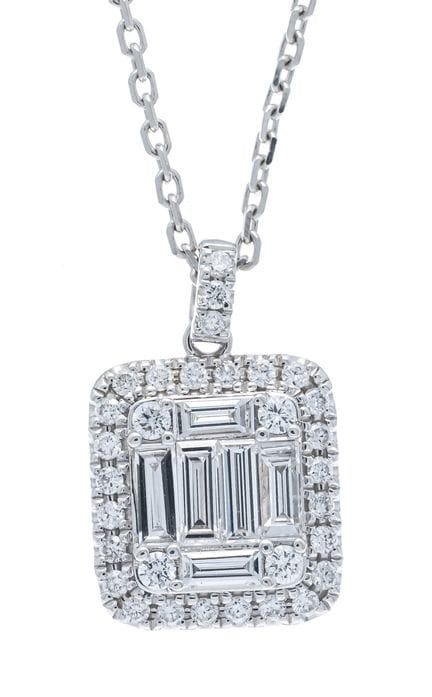 Diamond pendant WG 750/000 with 6 baguette-cut dia