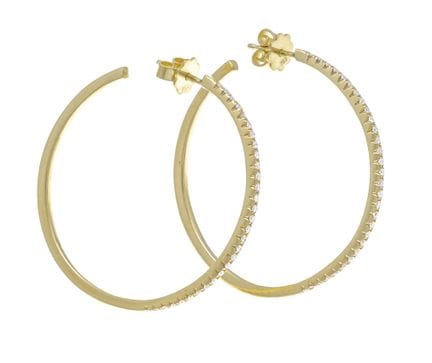 GG 750/000 diamond hoop earrings with 60 brilliant