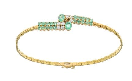 Bracelet en émeraudes et brillants GG 750/000, ser
