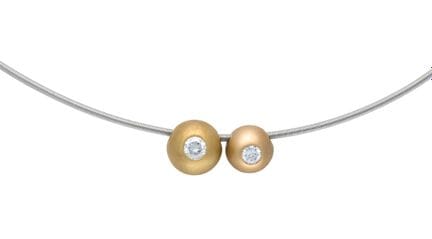 2 Niessing GG 750/000 ball-shaped pendants, matte 