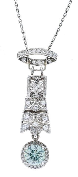 Art Deco necklace, circa 1920, WG 585/000, unmarke