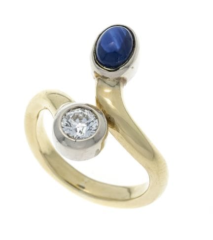 Anillo de zafiro brillante GG 585/000, sin certifi