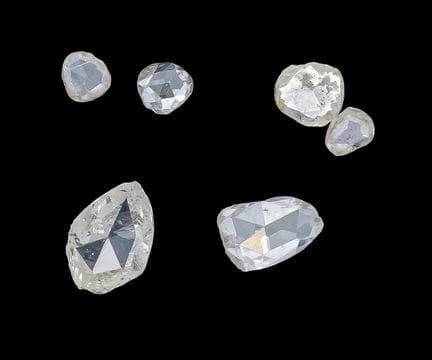 Lote de 6 rosas de diamantes, 0,27 ct - 0,06 ct, t