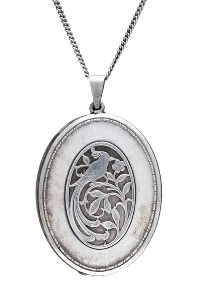 800/000 silver medallion pendant with floral motif