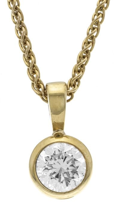 GG 585/000 solitaire diamond pendant with a 0.47 c