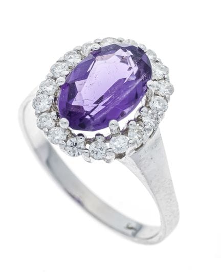 Bague en améthyste et diamants WG 585/000, sertie 