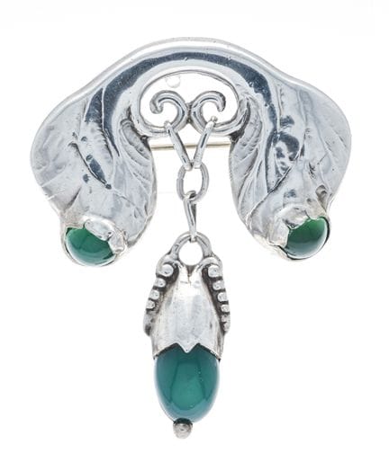 Jugendstil-Brosche S. Jacobson Silber 830/000 klas