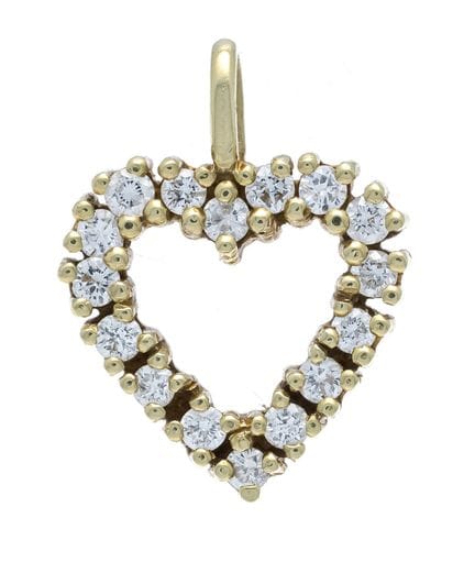 Pendentif en forme de cœur serti de 16 brillants G