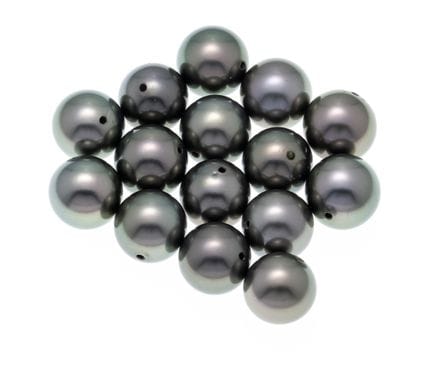 15 perlas de Tahití, de 12,7 a 12,0 mm, de excelen