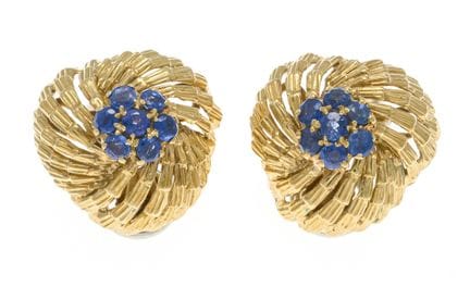 Pendientes de zafiro con clip RG/WG 750/000 en for