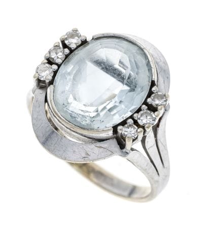 Bague en aigue-marine et diamants WG 585/000, sert