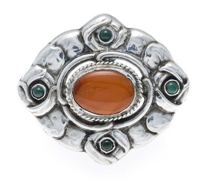 Jugendstil-Brosche Grann & Laglye um 1910 Silber 8