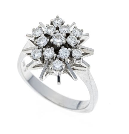 Bague « Blüten » en or 585/000 sertie de 13 brilla