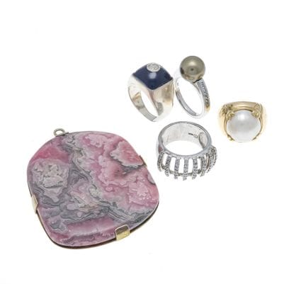 Conjunto de 5 piezas de plata, parcialmente chapad