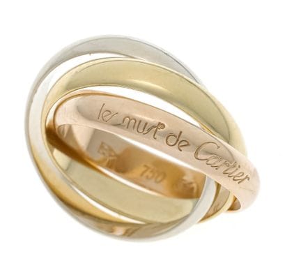 Cartier Trinity Ring, GG/RG/WG, stamped "Les must 