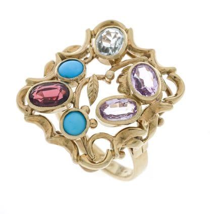 GG 585/000 garden ring with various oval-cut gemst