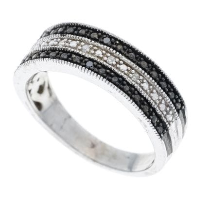 Anillo de diamantes y plata, plata 925/000, con 4 