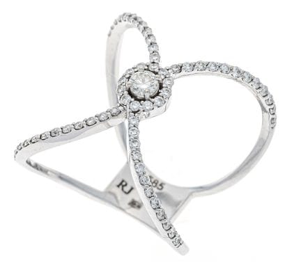 Bague à brillant WG 585/000 sertie d'un brillant d