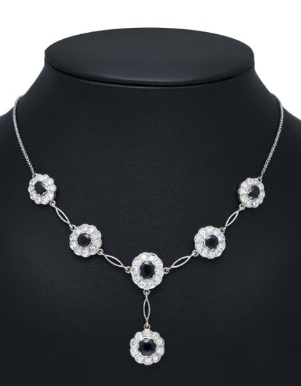 Sapphire and diamond necklace, ca. 1940, WG 750/00