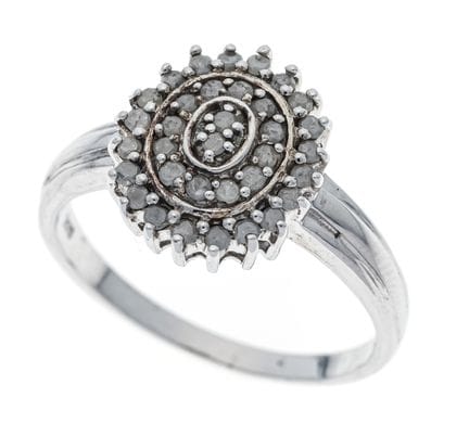 Anillo de diamantes en plata 925/000 con 24 diaman