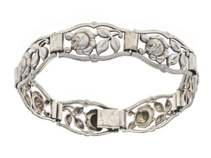 Silver 835/000 link bracelet with Hildesheim Rose 