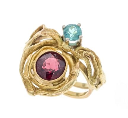 Anillo de turmalina de Organic Design, en oro amar