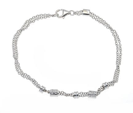 Bracelet à deux rangs WG 750/000 avec 8 brillants,